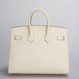 Hermes Birkin 25cm Sellier Bag in Nata Epsom Leather With Gold Hardware From