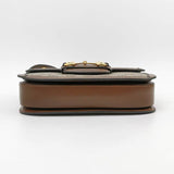 Gucci 1955 Horsebit Bag Small Brown Leather and GG Monogram Canvas