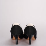 Christian Dior Black Canvas J'aDior Pumps Size 37.5D with Beige Insole