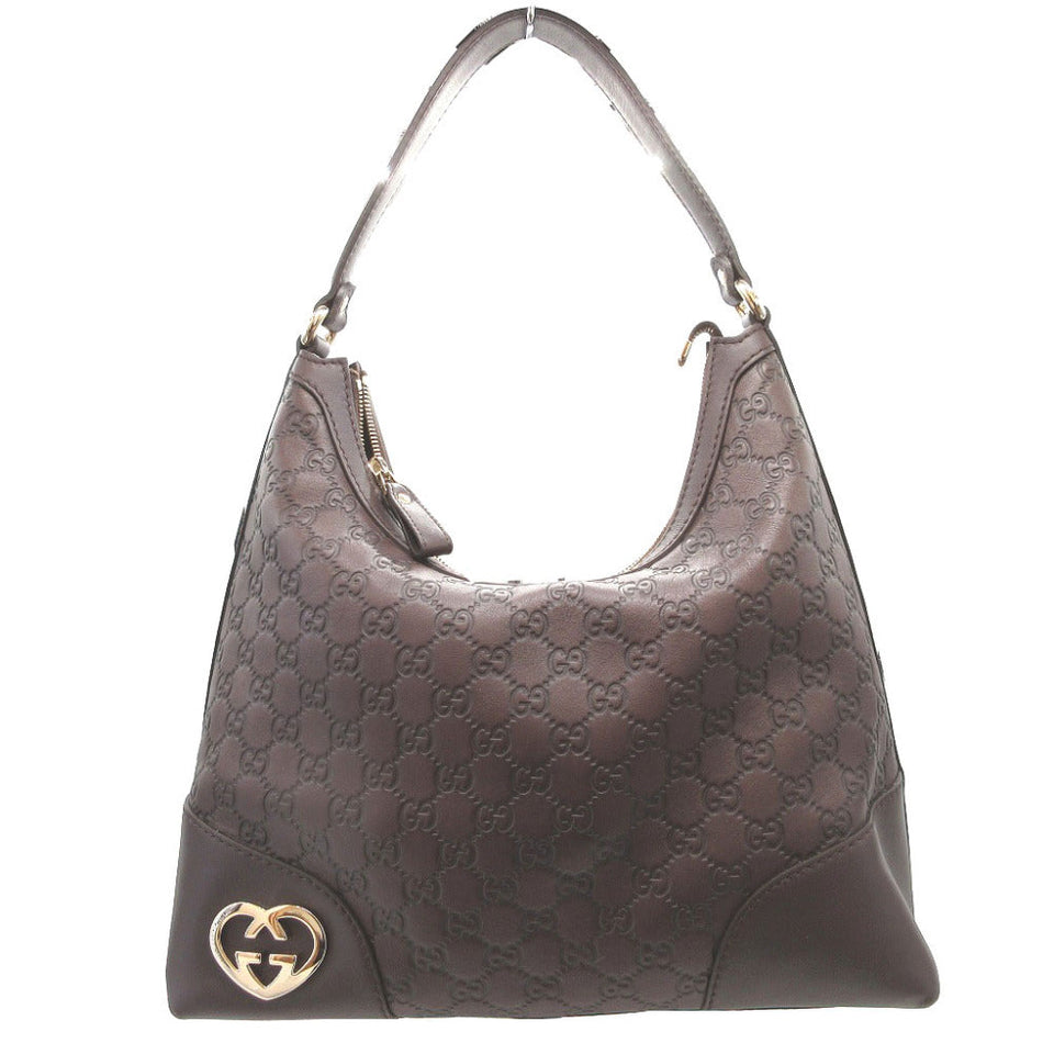 Gucci Shoulder Bag 257070 leather Brown Lovely Guccisima Women