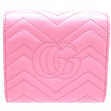Gucci Bifold Wallet 598629 leather pink Compact wallet GG Marmont Women