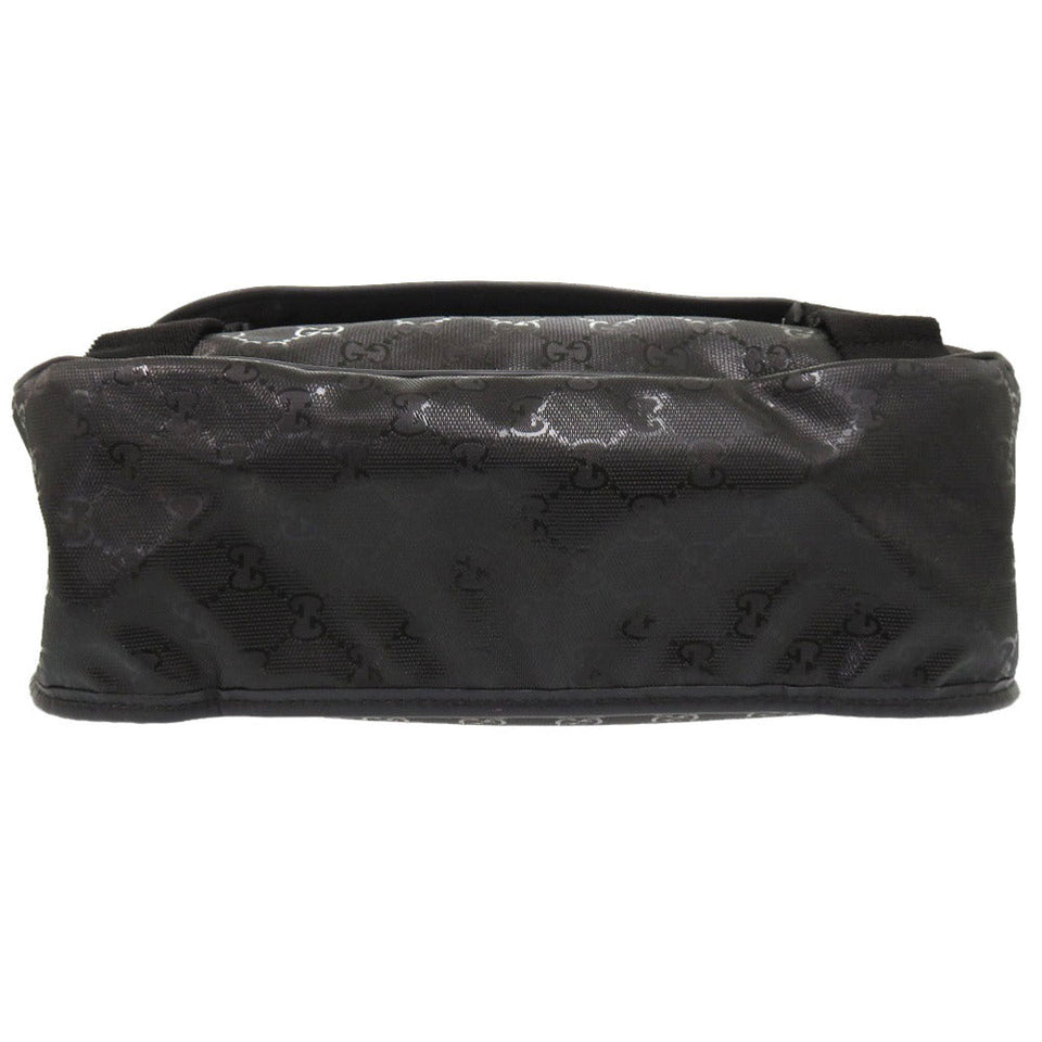 Gucci Shoulder Bag 201732 PVC coated canvas black GG implementation Messenger bag mens