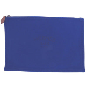 Hermes Pouch Cotton canvas blue Flat Pouch MM Women