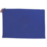 Hermes Pouch Cotton canvas blue Flat Pouch MM Women