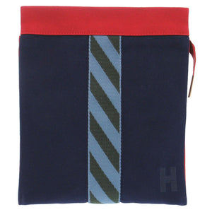 Hermes Clutch bag 456116 Canvas, Cotton Navy Jimetu Jumping High Case mens