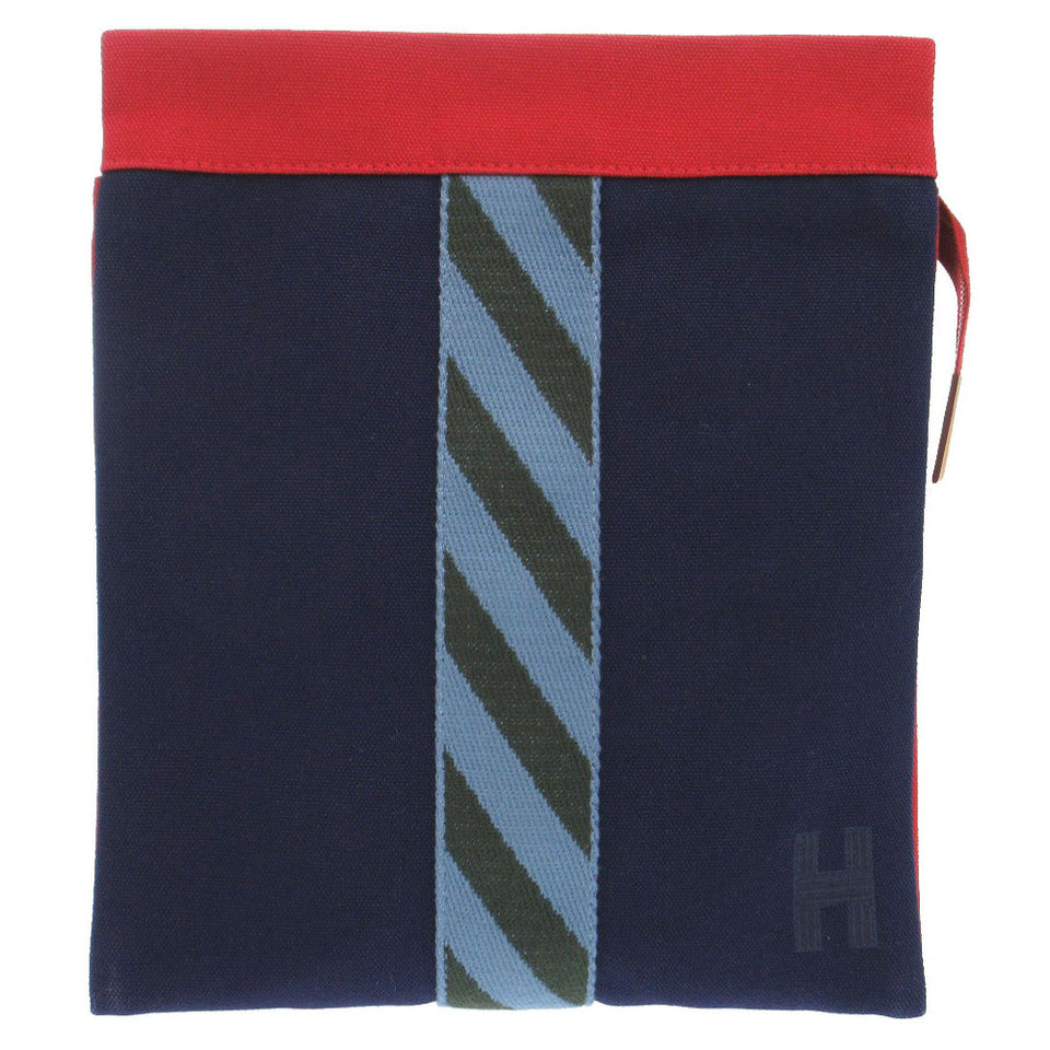 Hermes Clutch bag 456116 Canvas, Cotton Navy Jimetu Jumping High Case mens