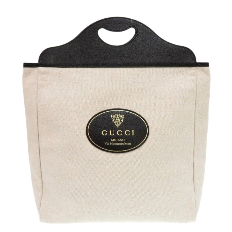 Gucci Tote Bag 284156 Canvas, Leather Ivory Crest logo