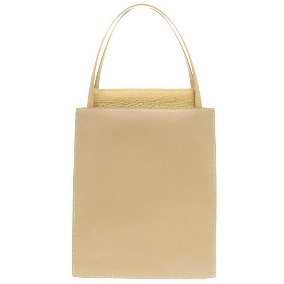 Hermes Tote Bag Box calf, chevre beige Lucy MM Women