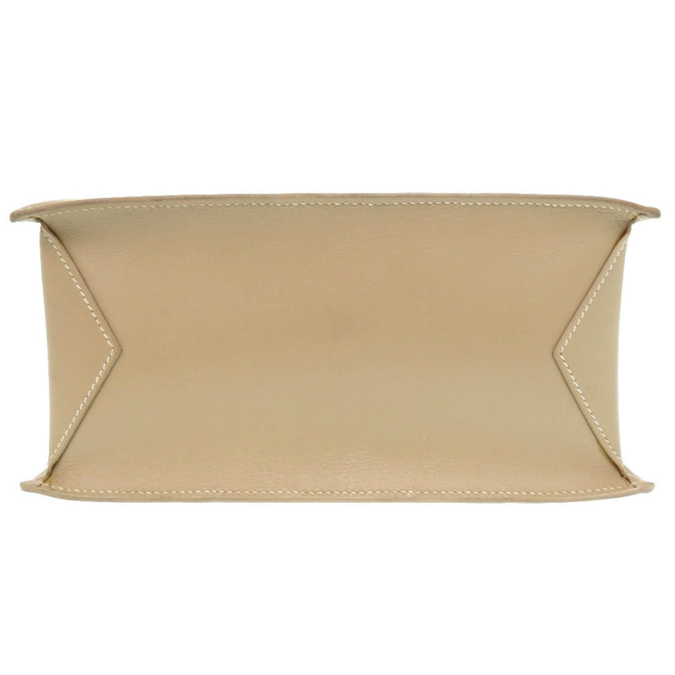 Hermes Tote Bag Box calf, chevre beige Lucy MM Women