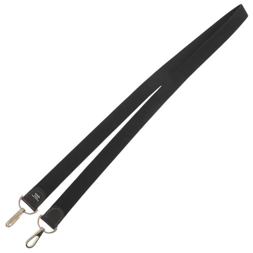 Hermes Shoulder strap Canvas, Leather black