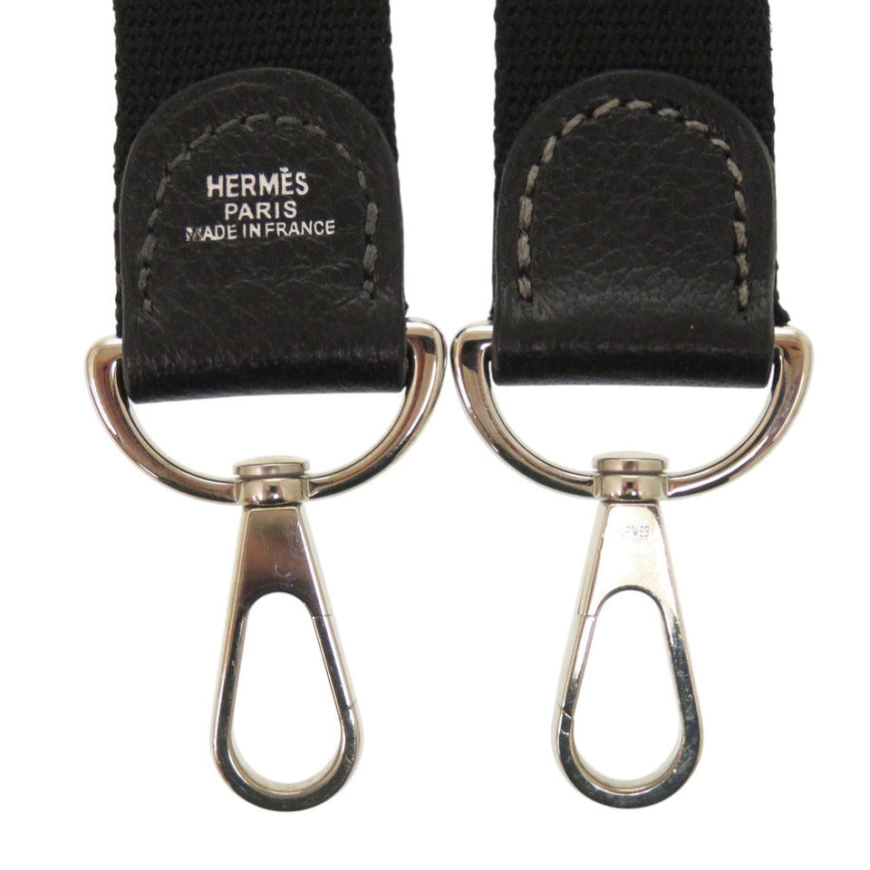 Hermes Shoulder strap Canvas, Leather black