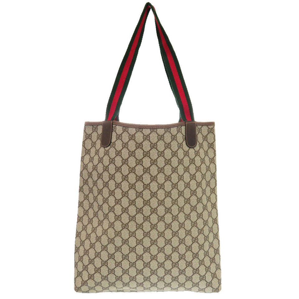 Gucci Tote Bag 39 002 4487 PVC beige Old Gucci Shelly GG mens