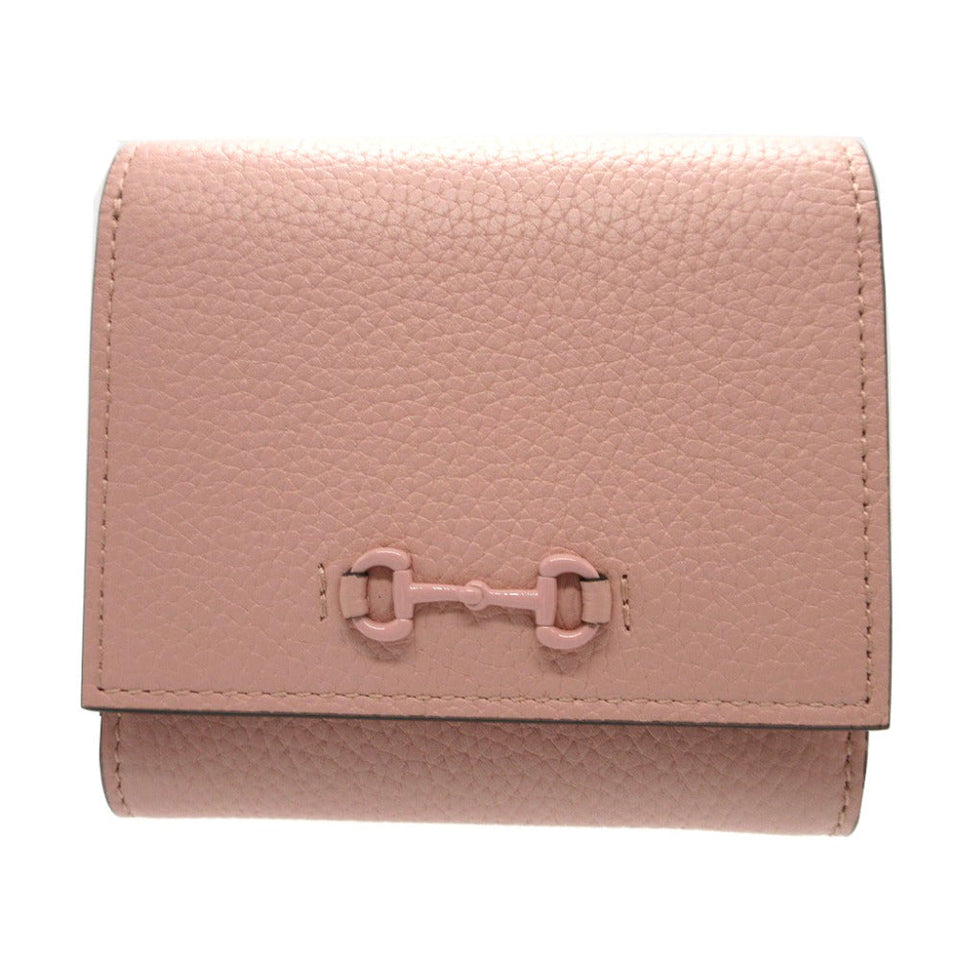 Gucci Bifold Wallet 745981 leather pink Compact wallet Horsebit Women