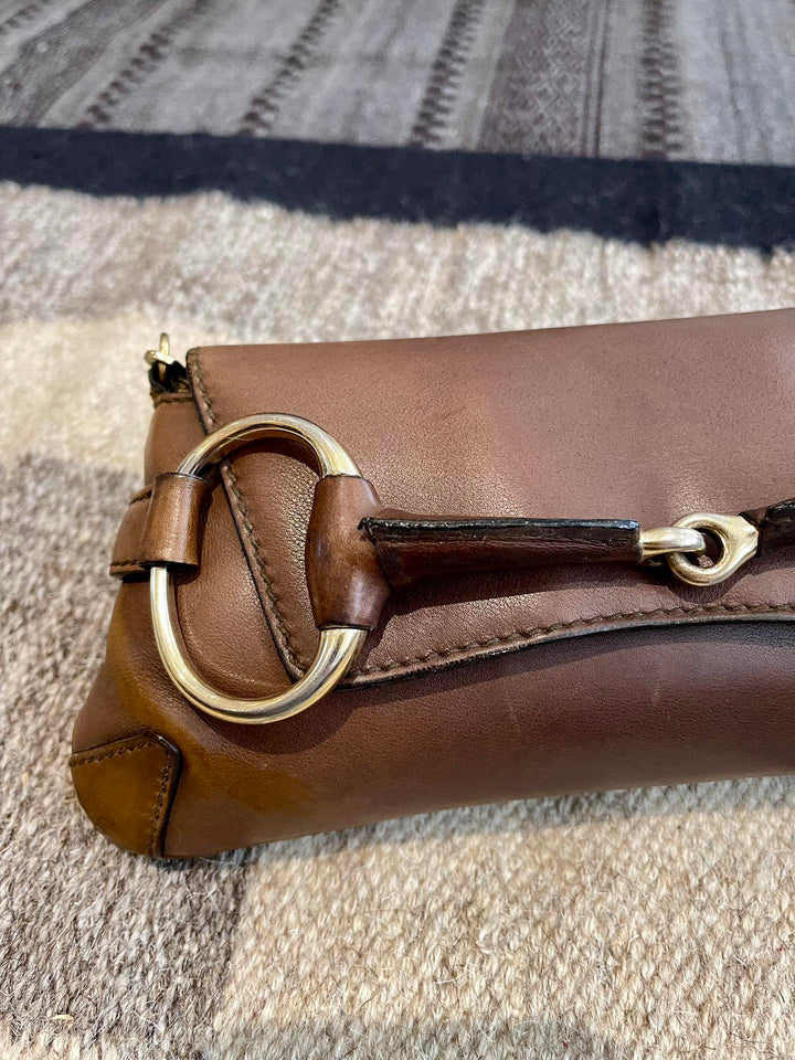 Gucci Horsebit 1955 Small Coffee Brown Leather Shoulder Bag