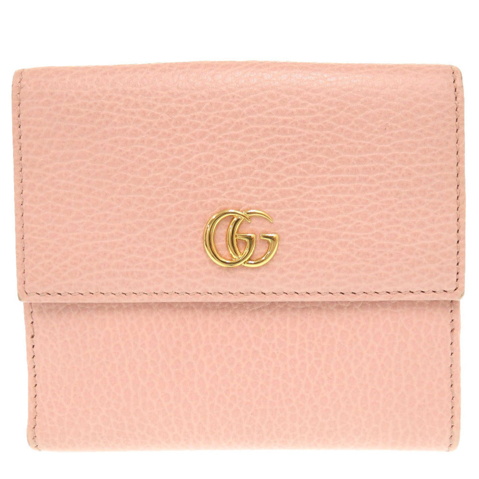 Gucci Bifold Wallet 456122 leather pink GG Marmont Women