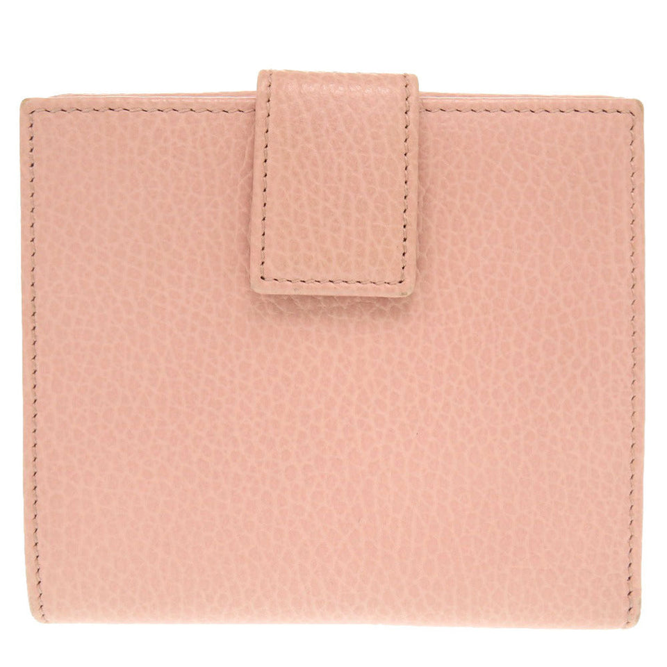 Gucci Bifold Wallet 456122 leather pink GG Marmont Women