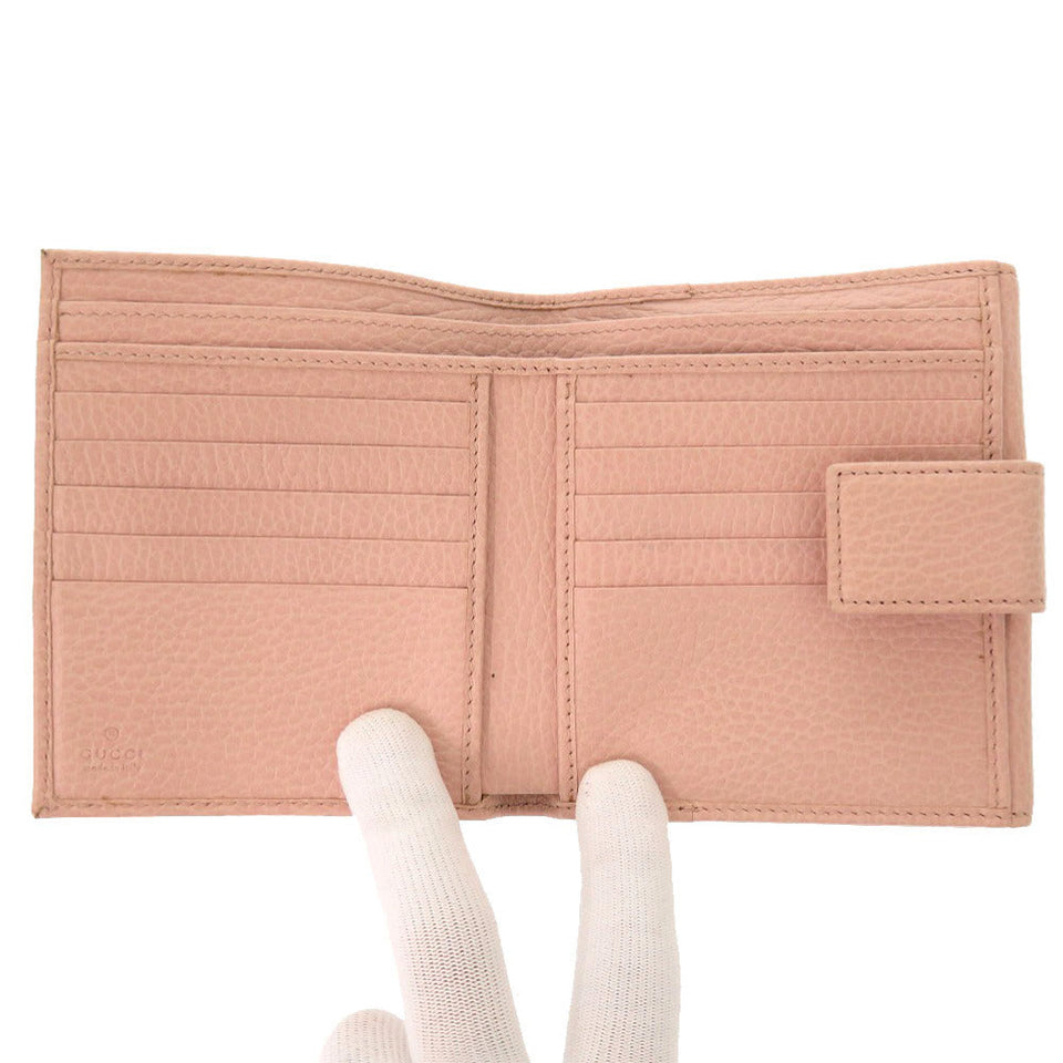 Gucci Bifold Wallet 456122 leather pink GG Marmont Women