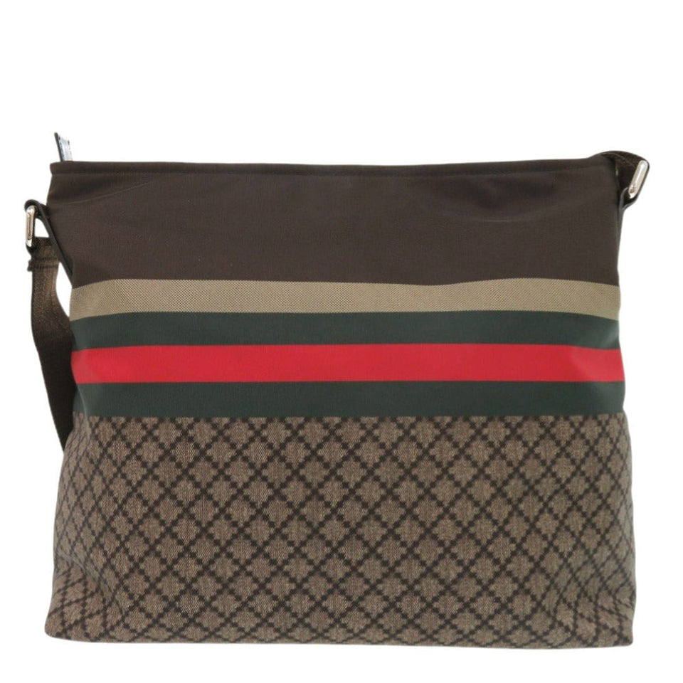 Gucci Shoulder Bag 270410 Nylon, Leather Brown Diamante Sherry Line