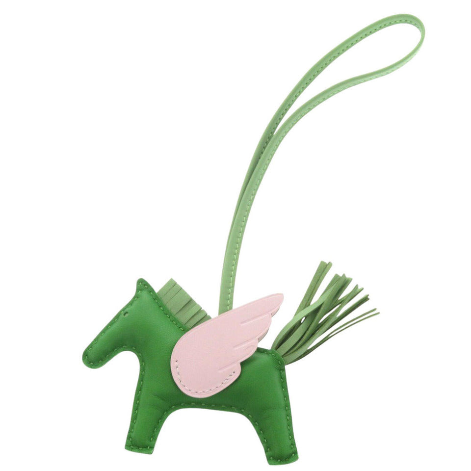 Hermes key ring Annuomiro, Swift Vert Yucca Bag charm Rodeo Pegasus PM unisex(Unisex)