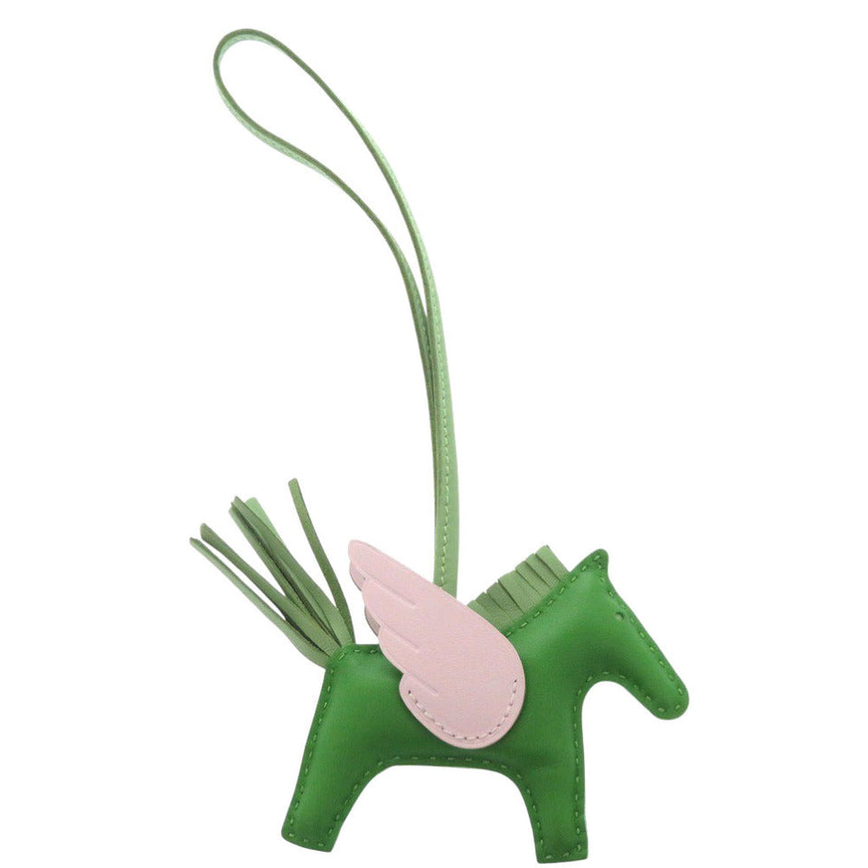Hermes key ring Annuomiro, Swift Vert Yucca Bag charm Rodeo Pegasus PM unisex(Unisex)