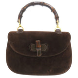 Gucci Handbag leather Brown Bamboo turnlock handbag Women