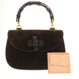 Gucci Handbag leather Brown Bamboo turnlock handbag Women