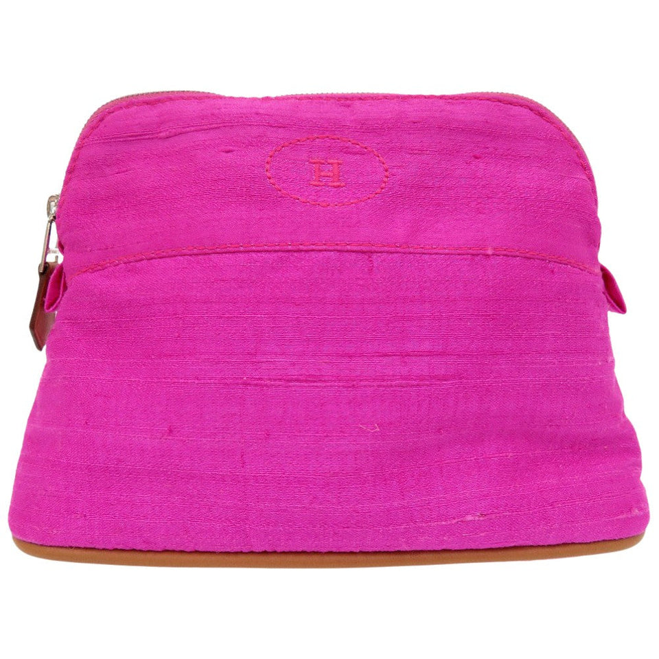 Hermes Pouch silk Rose Pivoine Hermes Bolide Pouch 16 Silk Women