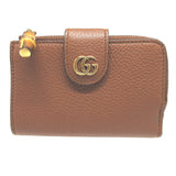 Gucci Bifold Wallet 739498 leather Brown Bamboo Medium Wallet Double G Women