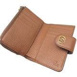 Gucci Bifold Wallet 739498 leather Brown Bamboo Medium Wallet Double G Women