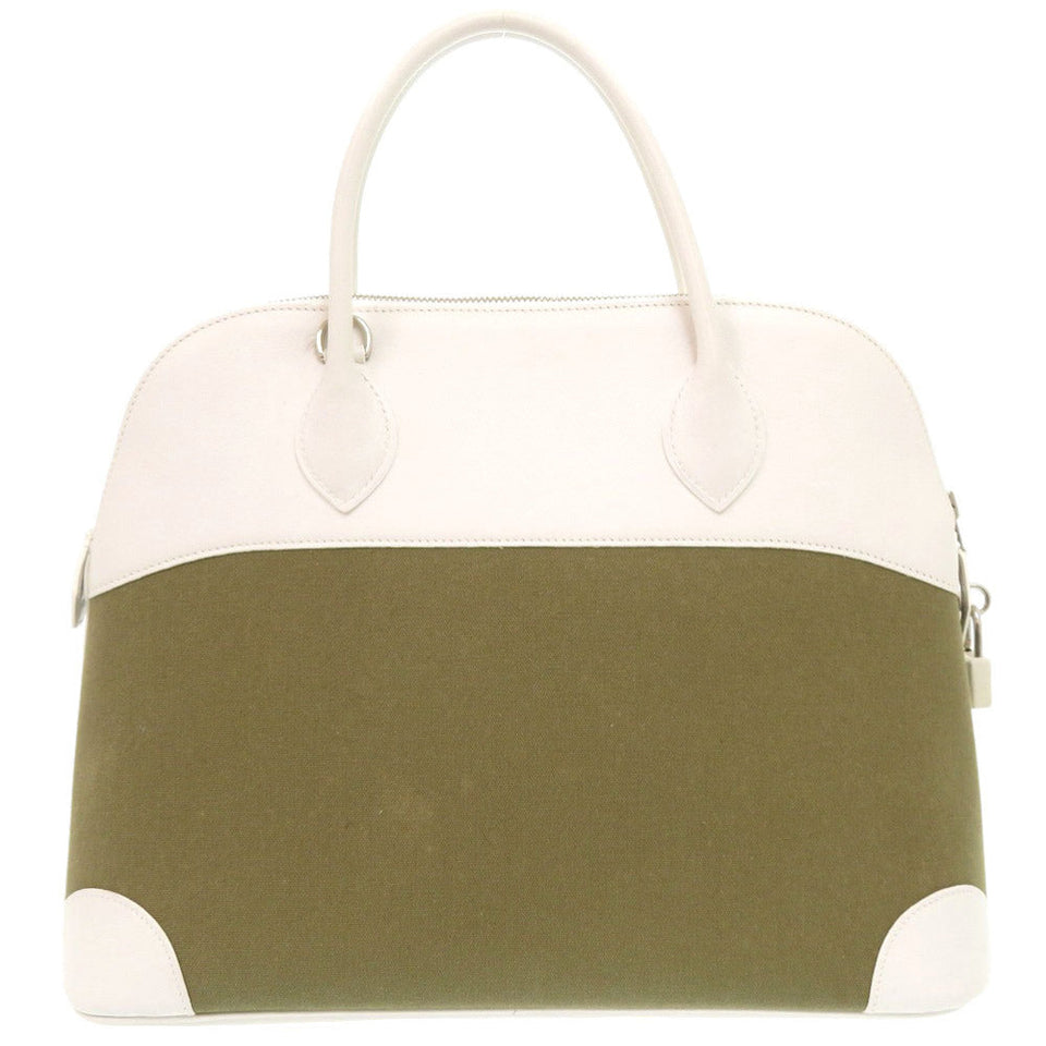 Hermes Handbag Toile Gibessire, Vaux Swift khaki Bored 37 Women