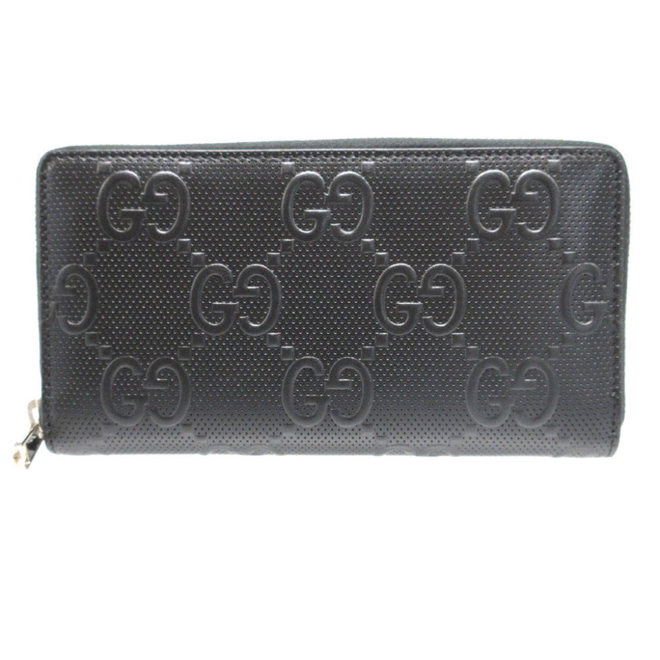 Gucci Long Wallet Purse 625558 GG canvas black Zip Around Double G Women(Unisex)
