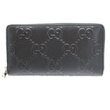 Gucci Long Wallet Purse 625558 GG canvas black Zip Around Double G Women(Unisex)