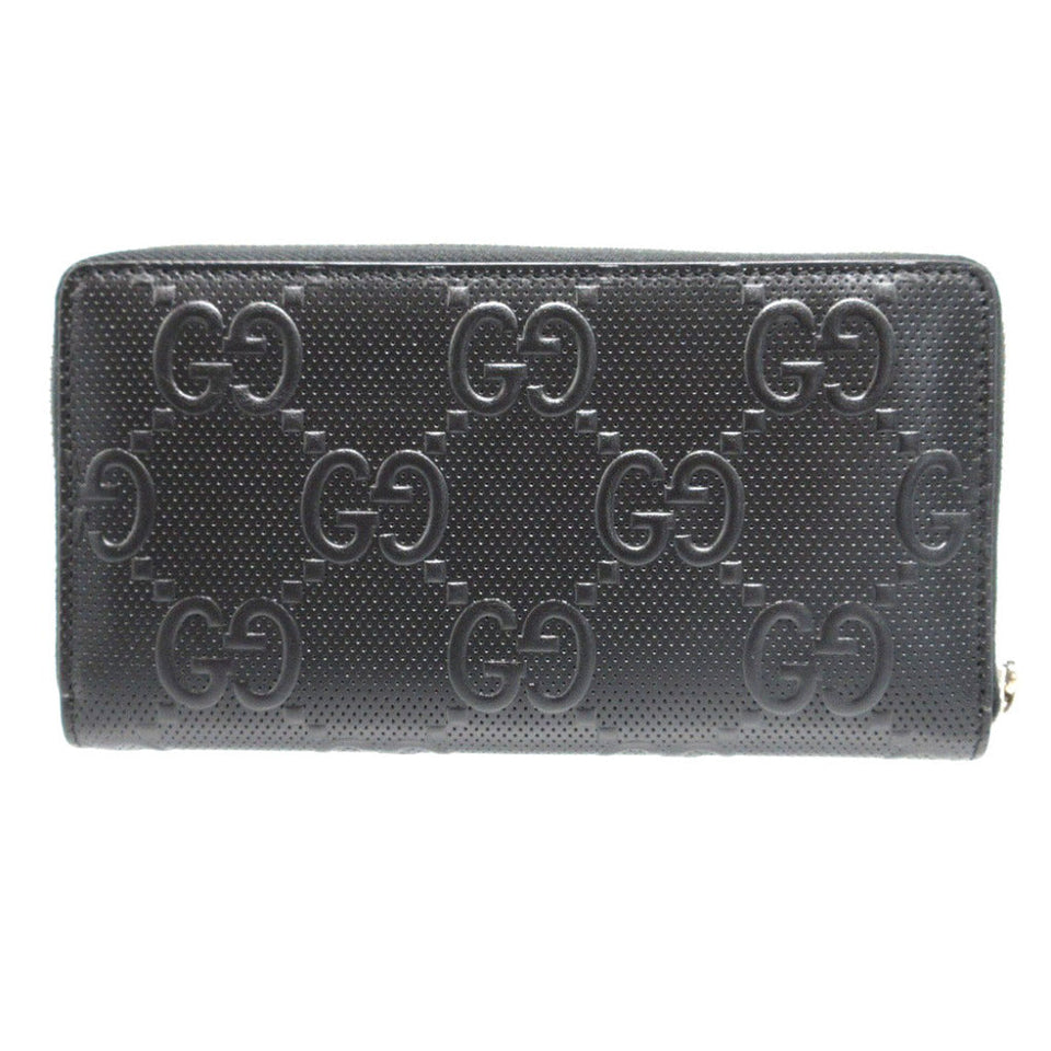 Gucci Long Wallet Purse 625558 GG canvas black Zip Around Double G Women(Unisex)