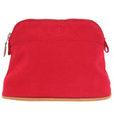 Hermes Pouch canvas Red Bored pouch 20 Women