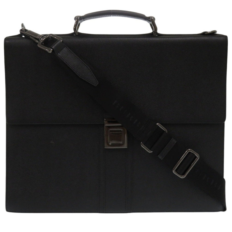 Burberry Business bag leather black 2WAY unisex(Unisex)