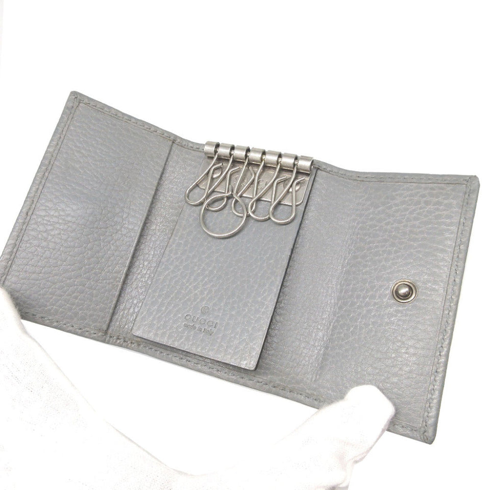 Gucci Key case Key holder  456118 leather gray six hooks GG Marmont unisex(Unisex)