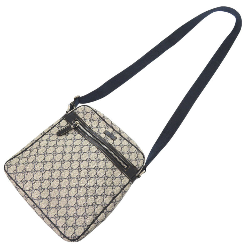 Gucci Shoulder Bag 201448 GG Supreme Canvas Navy unisex(Unisex)