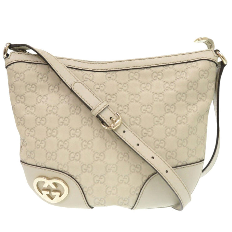 Gucci Shoulder Bag 257072 leather Ivory Lovely heart