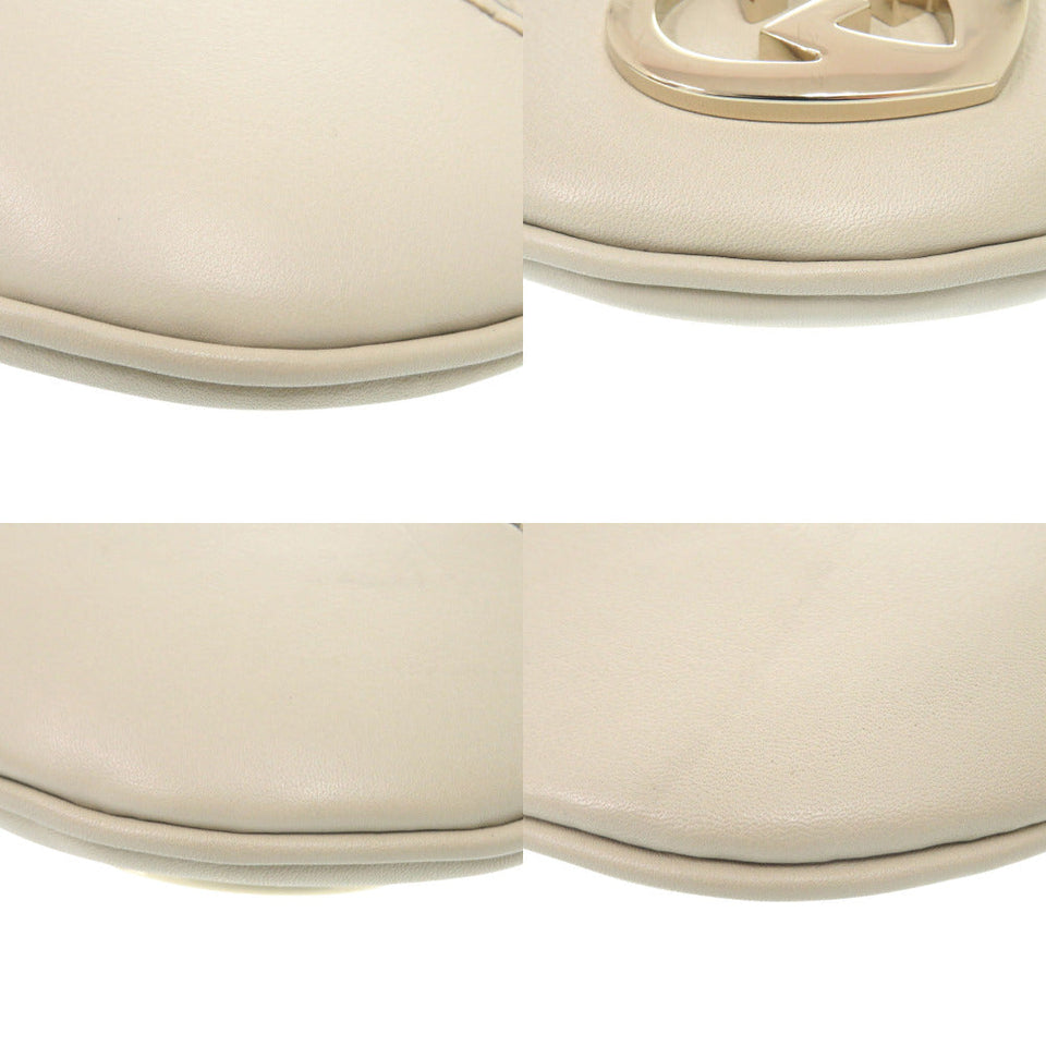 Gucci Shoulder Bag 257072 leather Ivory Lovely heart