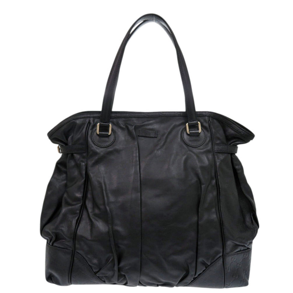 Gucci Tote Bag 257290 leather black Guccisima