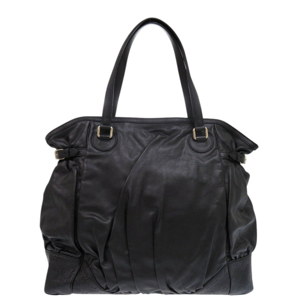 Gucci Tote Bag 257290 leather black Guccisima