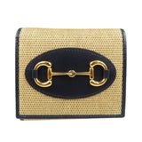 Gucci Bifold Wallet 621891 Canvas, Leather beige Horsebit Women