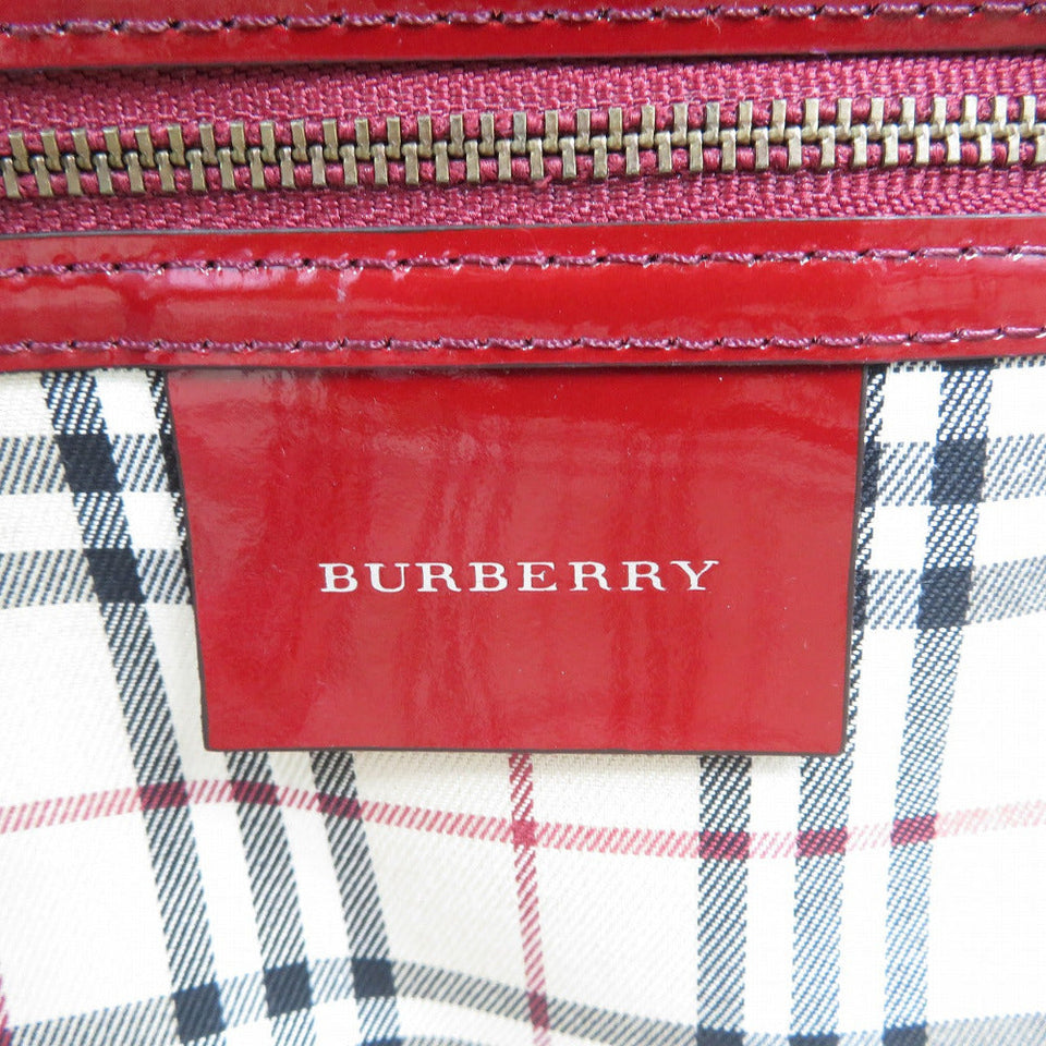 Burberry Tote Bag Patent leather Bordeaux Women