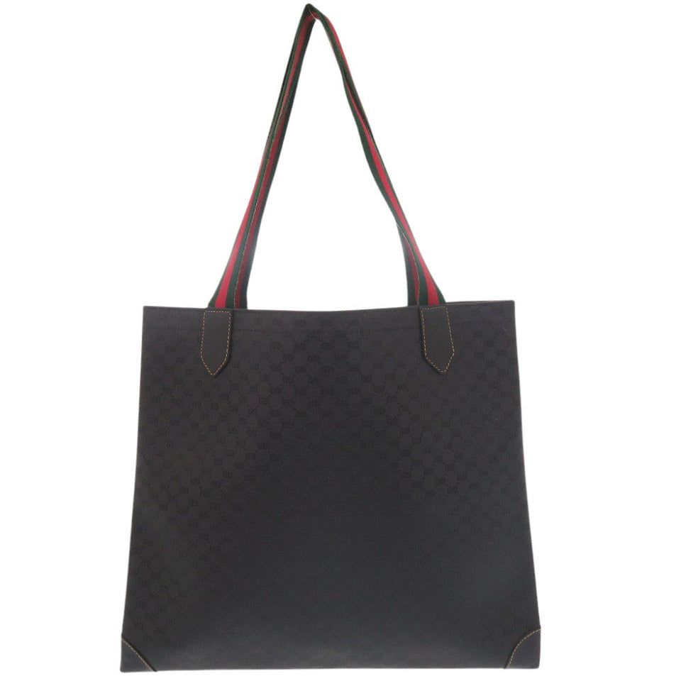 Gucci Tote Bag 002-63-0048 PVC black Old Gucci Sherry Line Micro GG Women