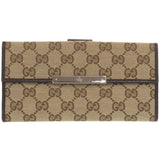 Gucci Long Wallet Purse 112715 GG canvas beige Women
