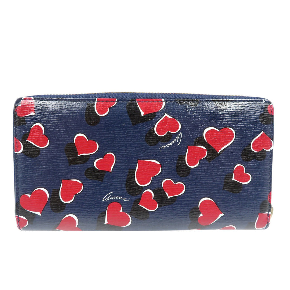Gucci Long Wallet Purse 309705 leather Navy