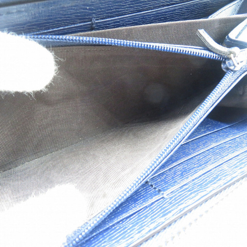Gucci Long Wallet Purse 309705 leather Navy