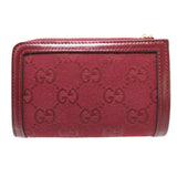 Gucci Bifold Wallet 790036 GG canvas, leather Bordeaux L-shaped zipper compact wallet Women