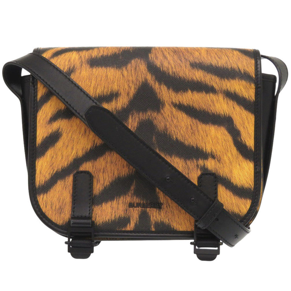 Burberry Shoulder Bag leather black Leopard Women