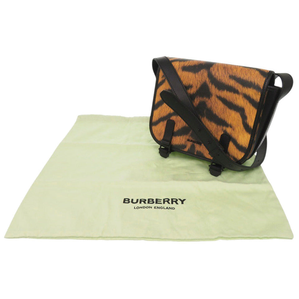 Burberry Shoulder Bag leather black Leopard Women